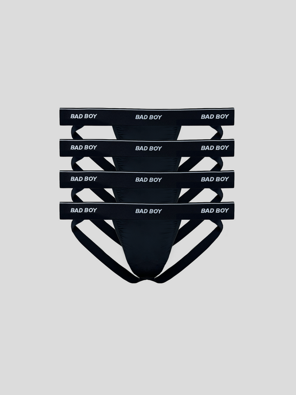 4-Pack Black Jockstrap